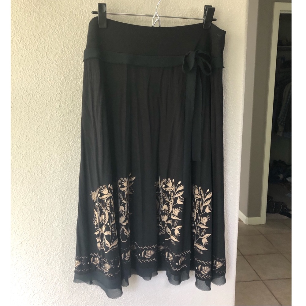 Loft black midi skirt